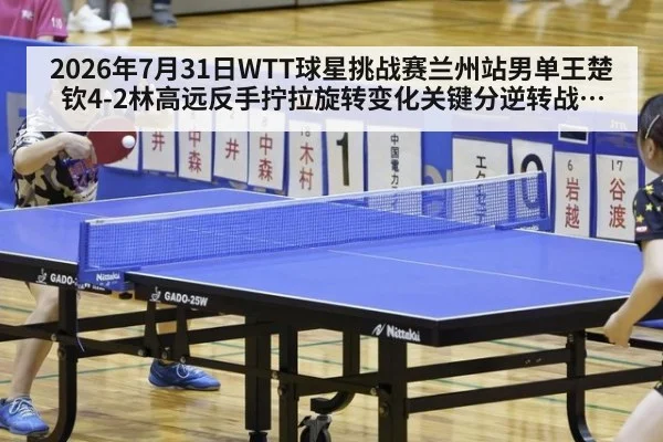2026年7月31日WTT球星挑战赛兰州站男单王楚钦4-2林高远反手拧拉旋转变化关键分逆转战术拆解